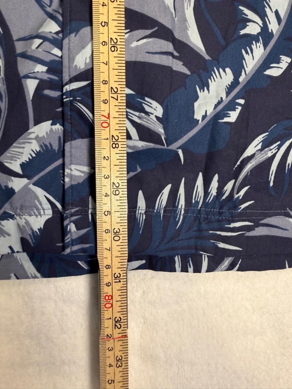 Egara Slim Fit XL Tropical Palm Print Button Up Shirt Blue Short Sleeve - Picture 4 of 5